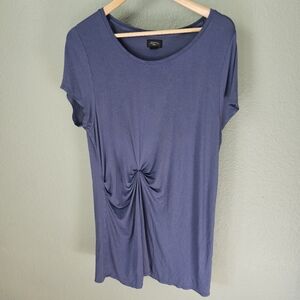 Deletta Blue Gathered T Shirt Dress Size M